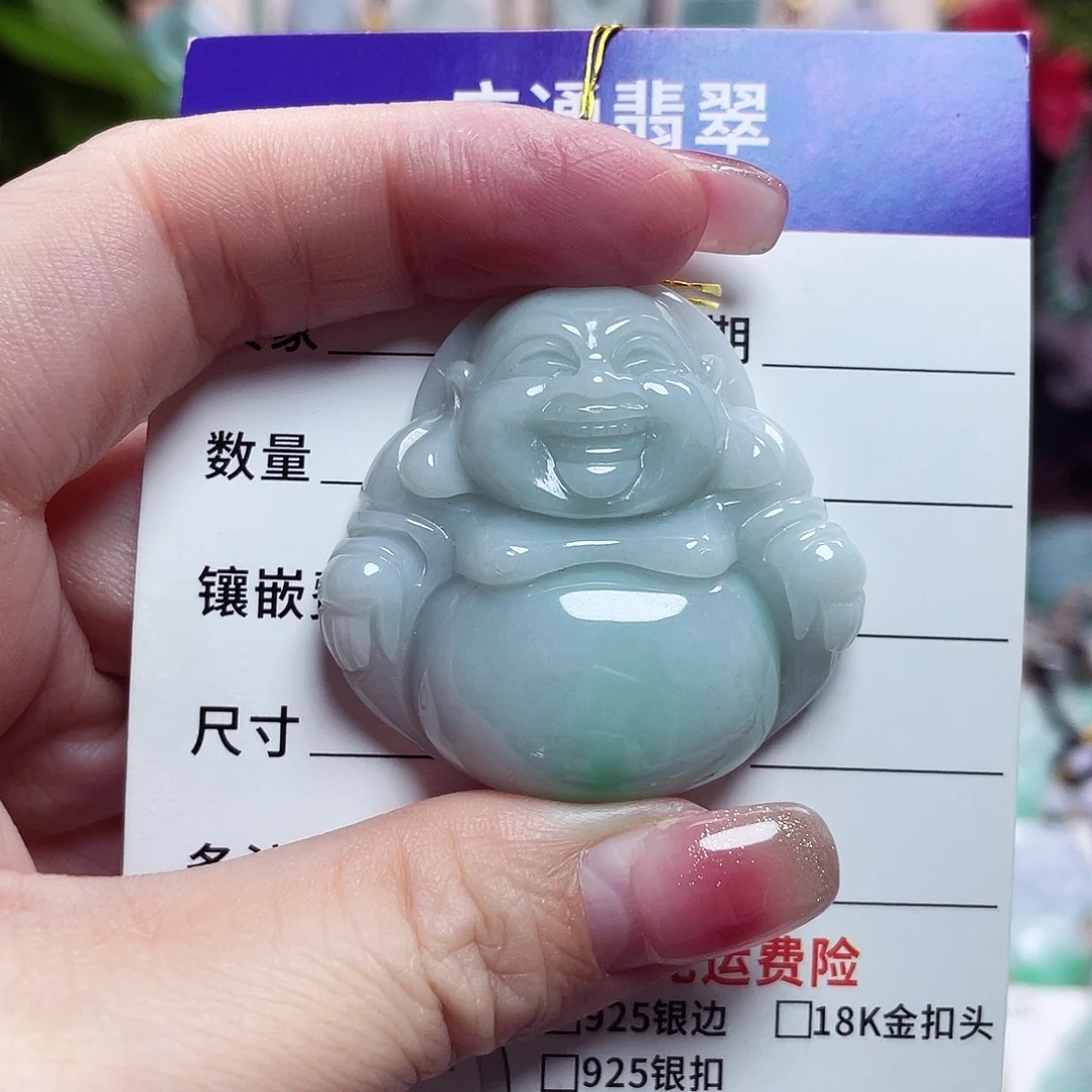 翡翠未镶嵌颈饰佛公25