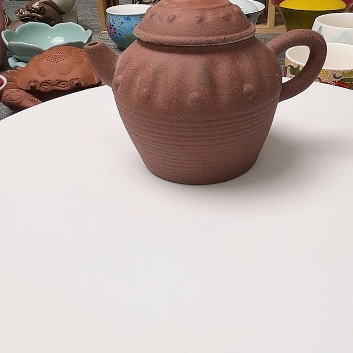 瓷片粗陶老岩泥小茶壶110ML