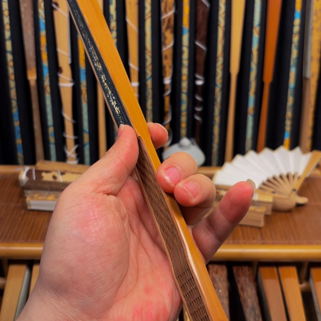 扇子L*白撒金三合青风令