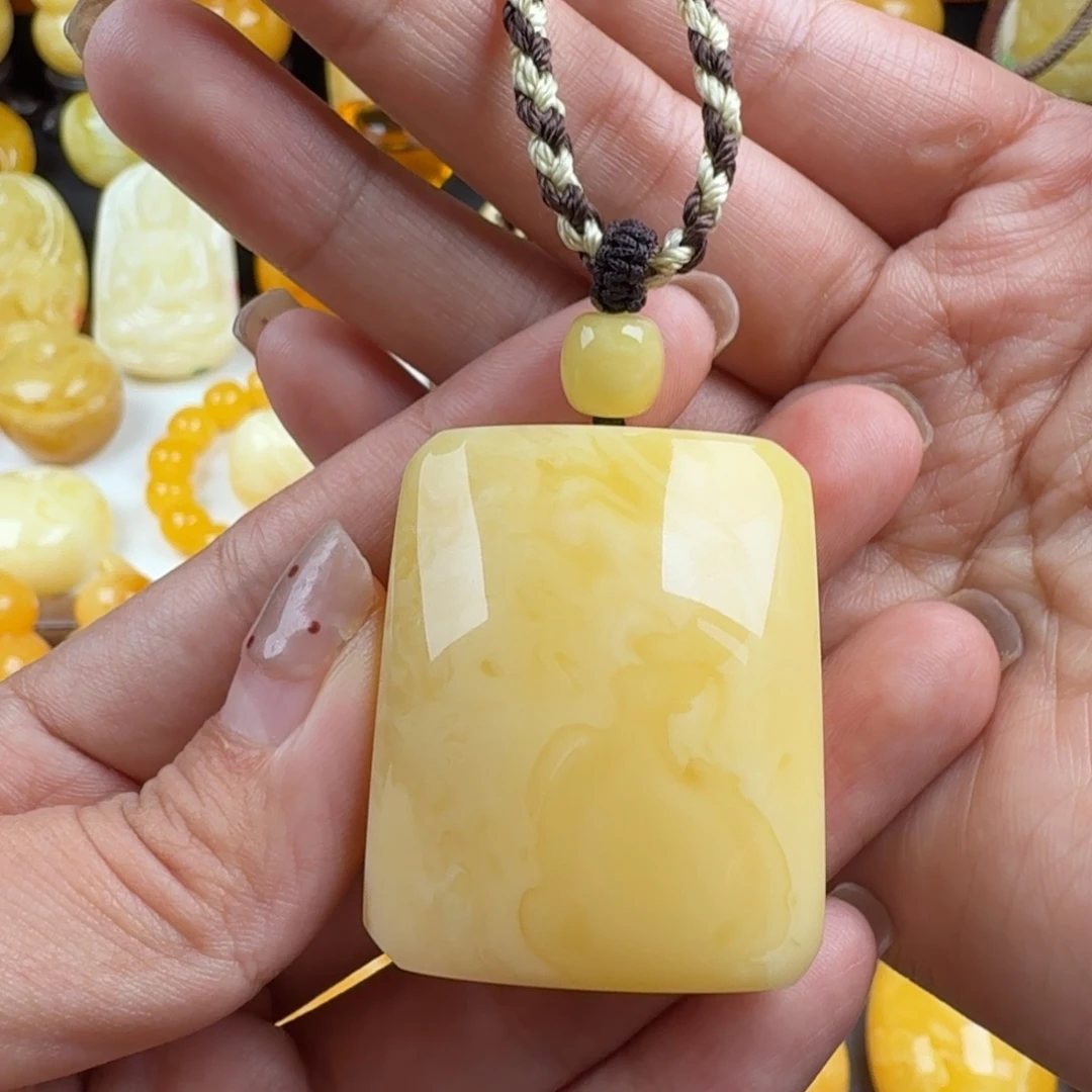 琥珀未镶嵌颈饰纯天然琥珀蜜蜡无优化
