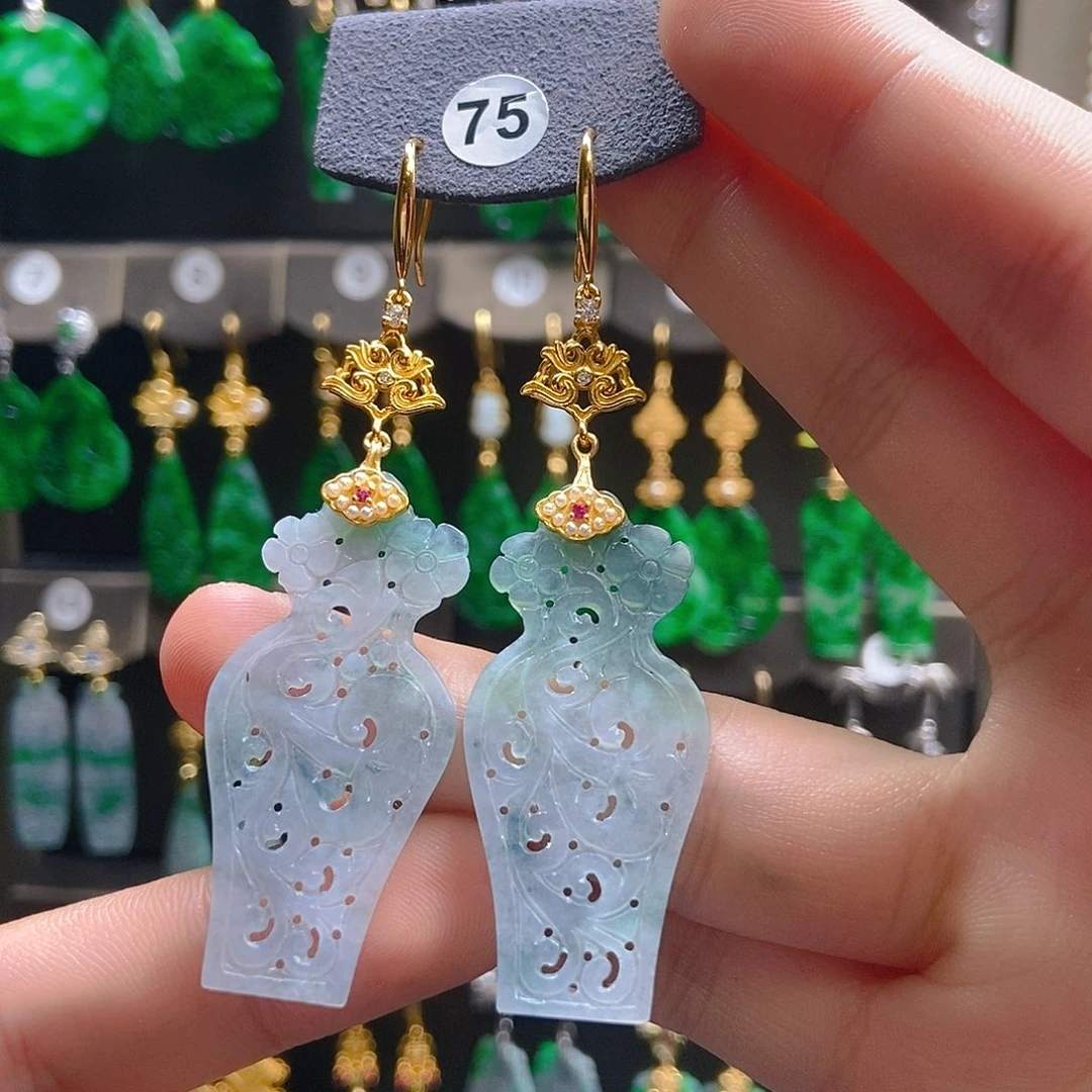 翡翠未镶嵌耳饰翡翠