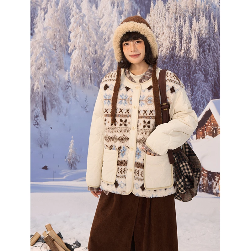 MY13009原创秋冬宽松保暖潮流羊羔毛棉服