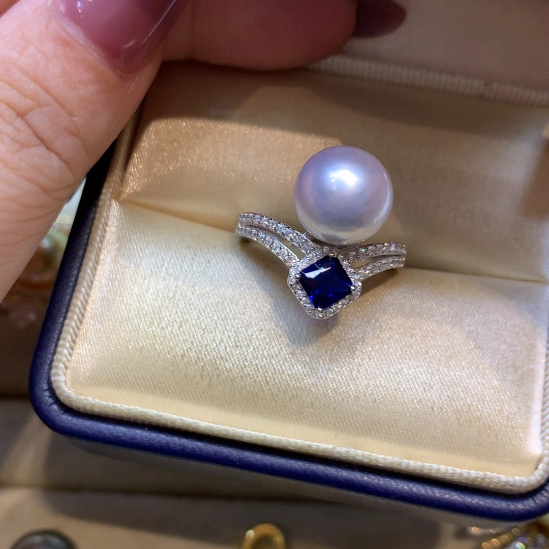 银S925镶嵌戒指海水珍珠