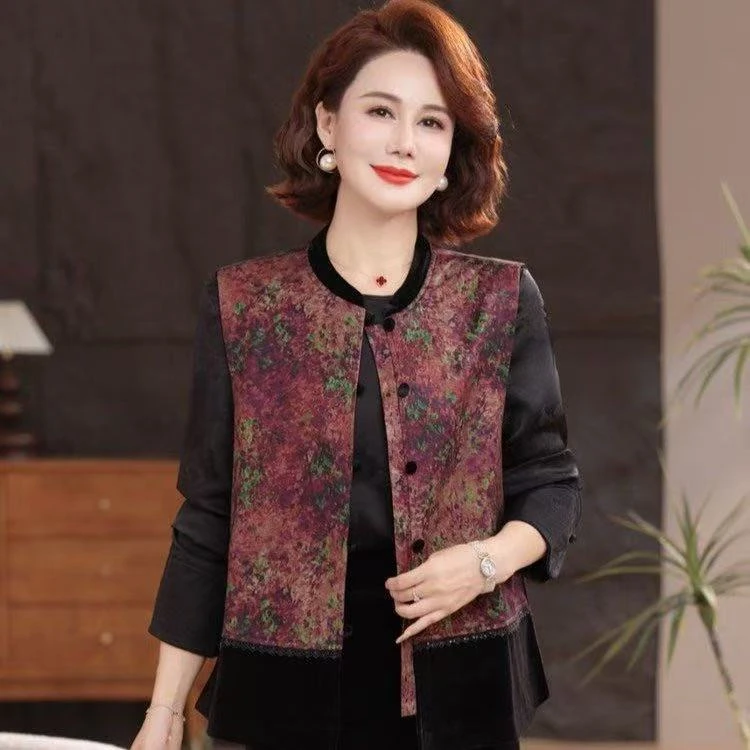 新中式外套女装2025年新款中年妈妈金丝绒高贵洋气名族风国风马甲