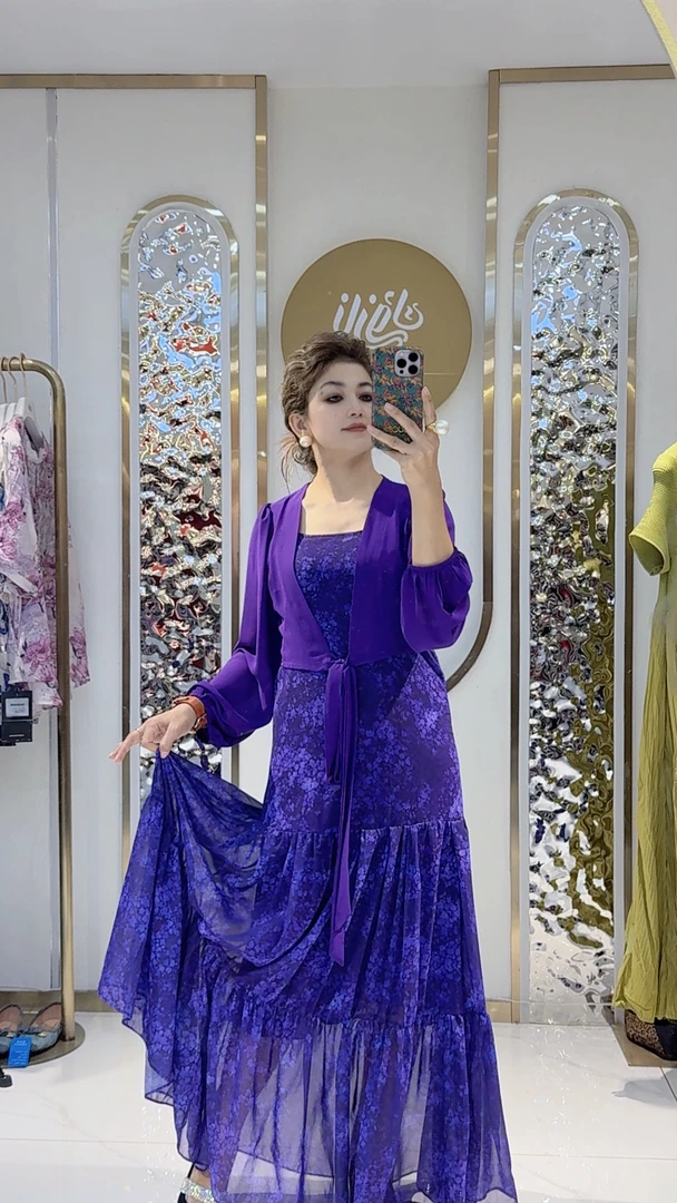 0001女士新款潮流碎花连衣裙