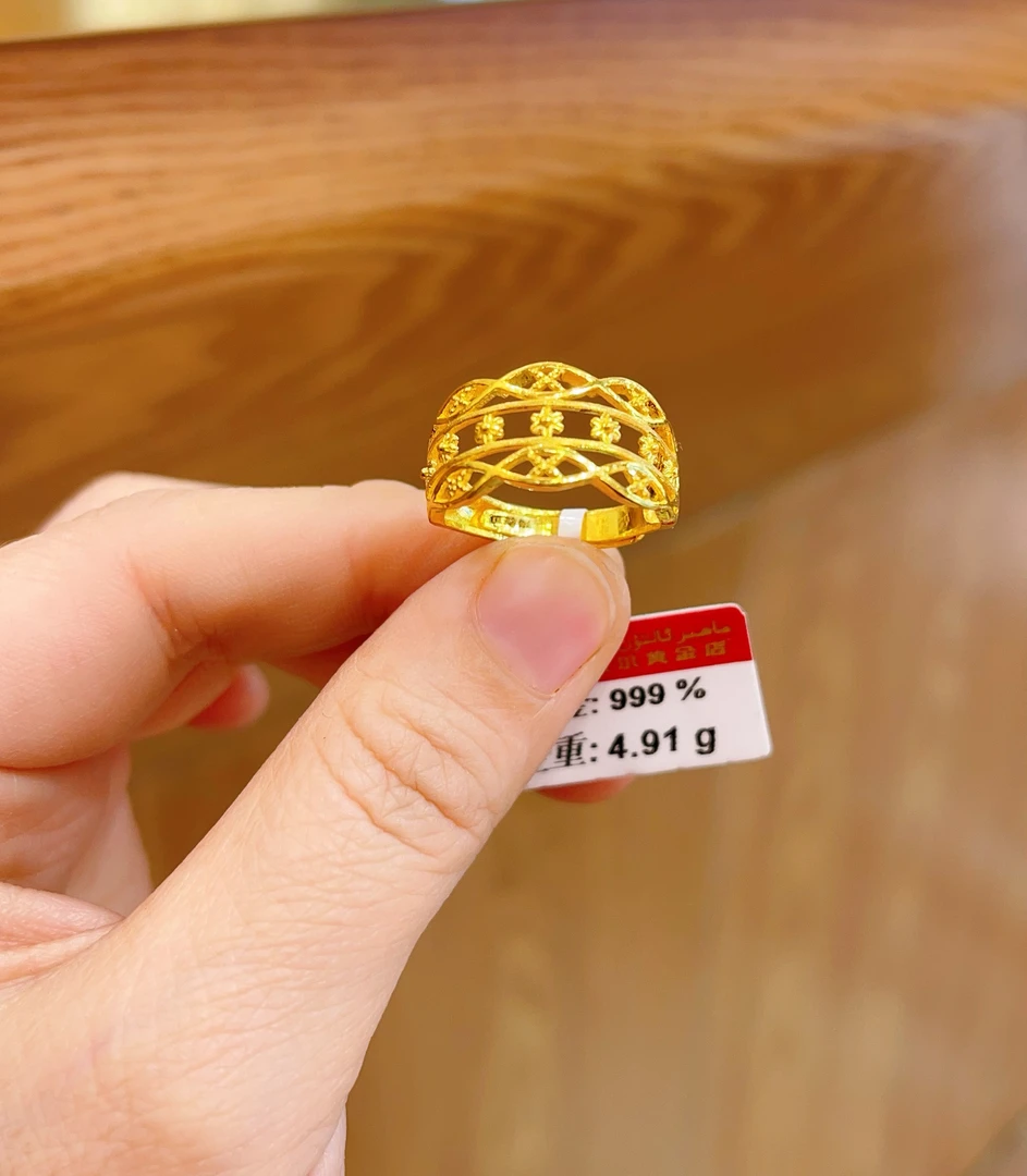足金戒指4.91克（740/克）实心 活口
