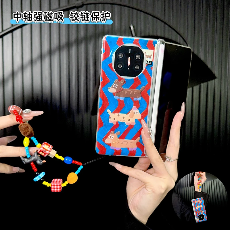 适用华为matex5手机壳新款matex6典藏版套x3创意个性卡通手链女款