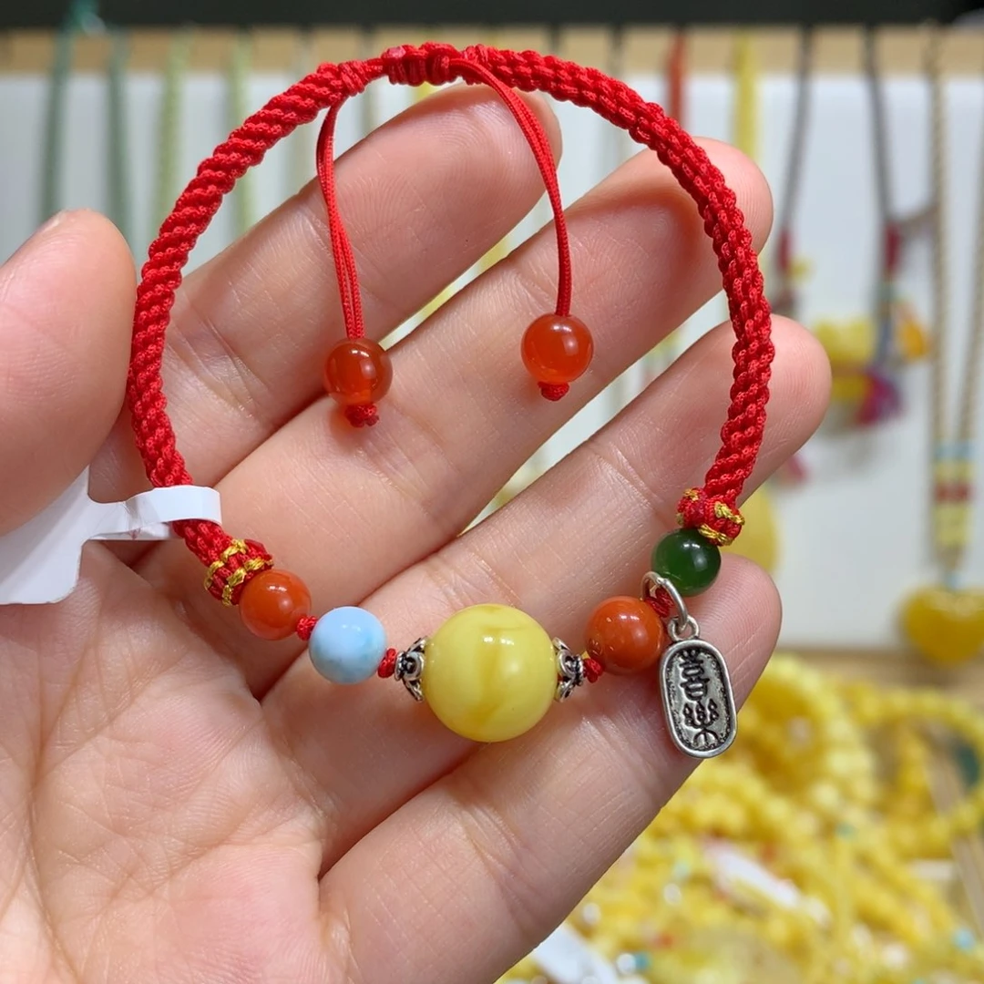 未镶嵌蜜蜡手链11.3m m