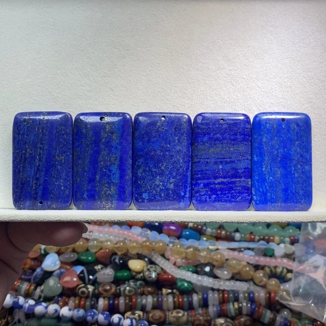未镶嵌，1个天然青金无事牌30×50mm，石英质玉
