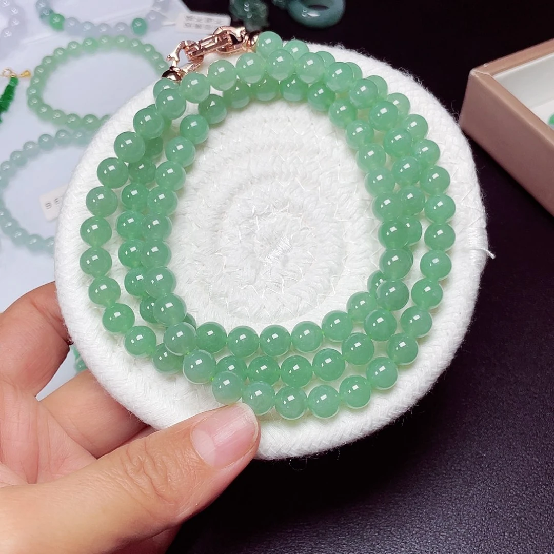 翡翠未镶嵌手链天然缅甸翡翠A货卡7.9