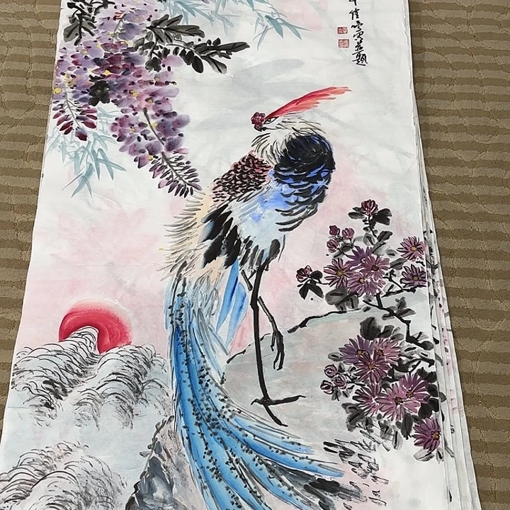 国画花鸟的翅膀和翅膀都是白色的