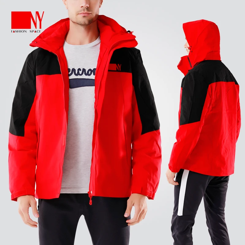 NY60969纳艺羽绒内胆三合一保暖冲锋衣情侣运动户外拼色羽绒风衣