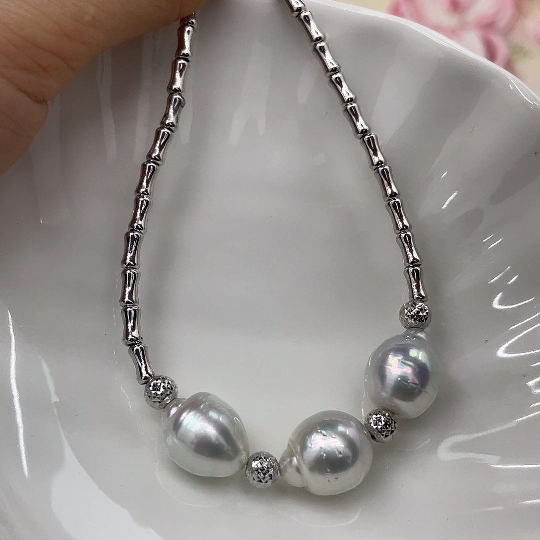 海水珍珠颈饰银S925镶嵌