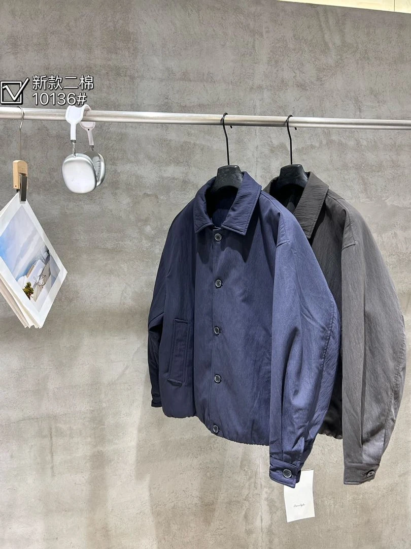 【10136】秋冬新款纯色简约百搭男士休闲翻领保暖防寒服外套