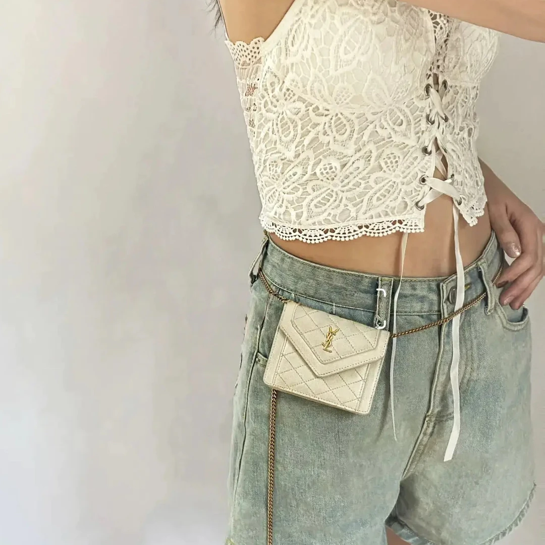 99新 YSL/圣罗兰 gaby白金新款mini单肩斜挎链条包全套22835960