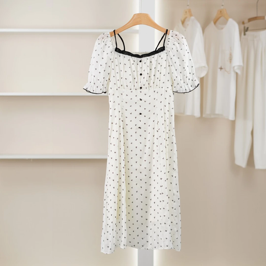 麦迪尚品【香】5072136 时尚修身印花连衣裙夏季女装品牌撤柜