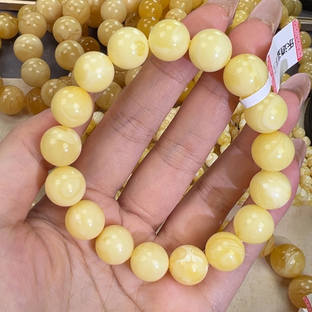琥珀未镶嵌手链19.7白蜡