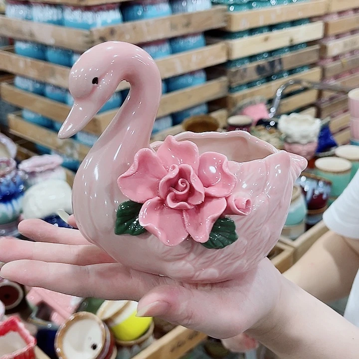 有孔，凑10元包邮陶瓷花盆发货！