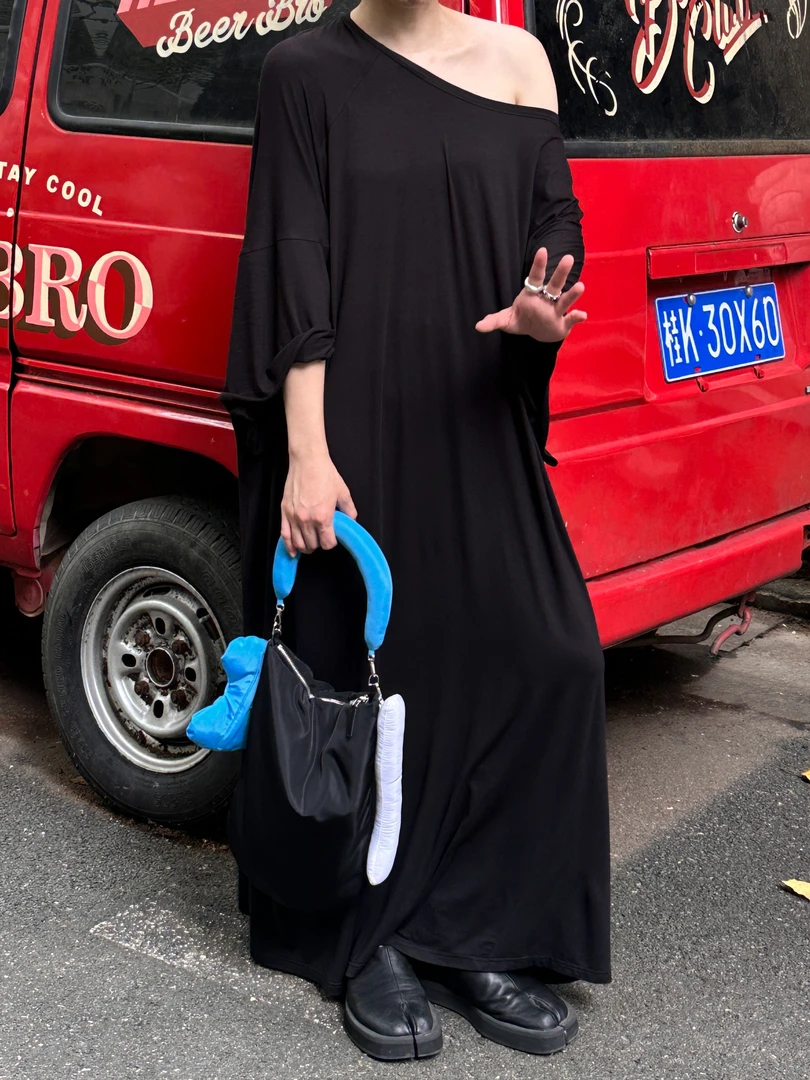 【一只鱼】y3006懒人宽松舒适慵懒感长款显瘦T恤女