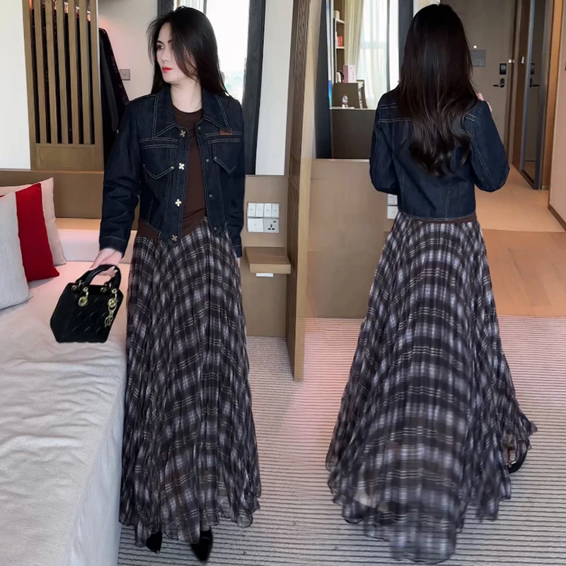 牛仔外套女2025春秋新款设计感小众减龄百搭显瘦长袖翻领夹克上衣