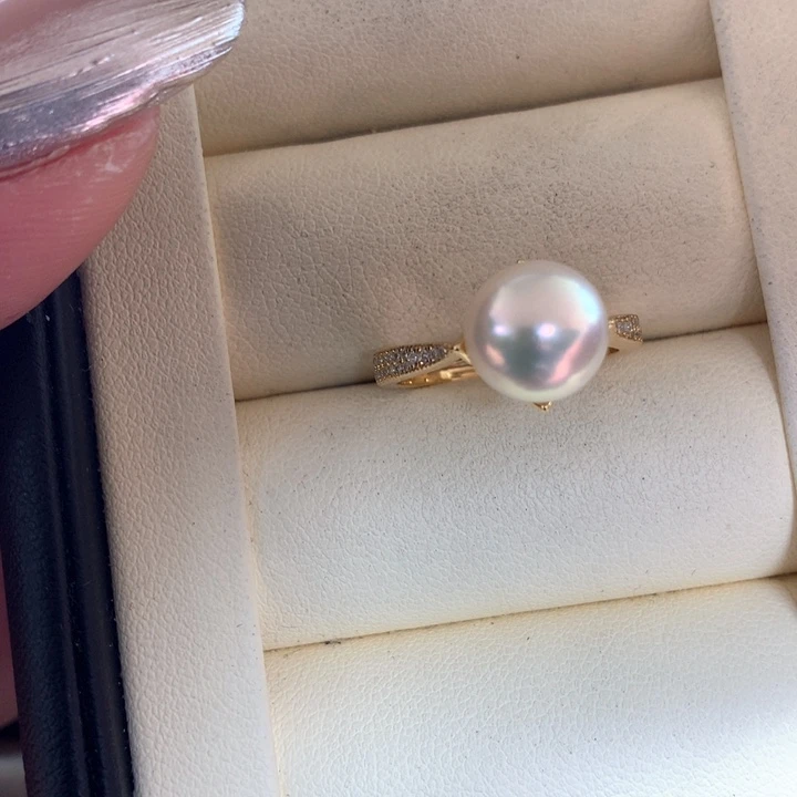 银S925镶嵌戒指海水珍珠