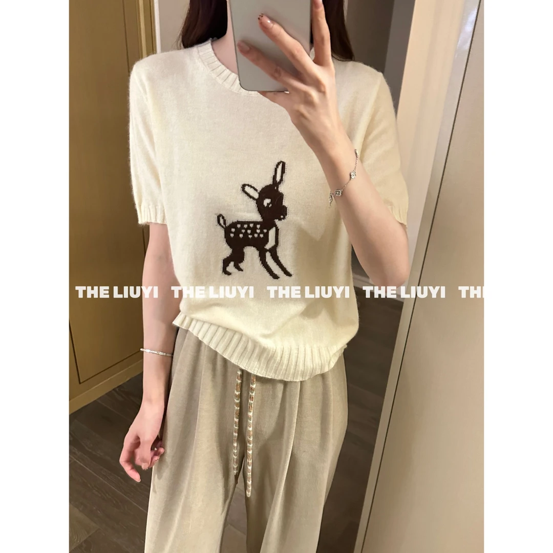 【LIUYI】新款圆领针织小鹿毛衣58021