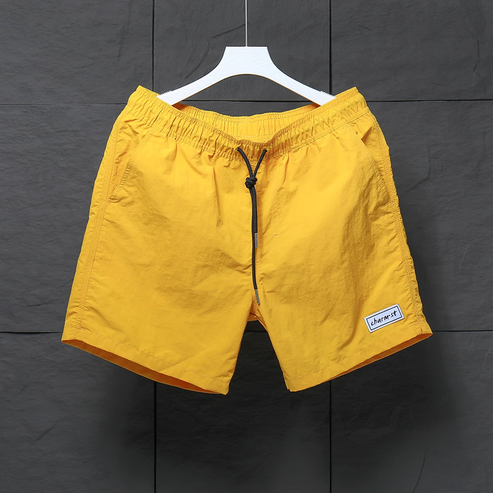 沙滩裤男夏季可下水速干纯色简约百搭四分短裤潮牌大裤衩休闲短裤