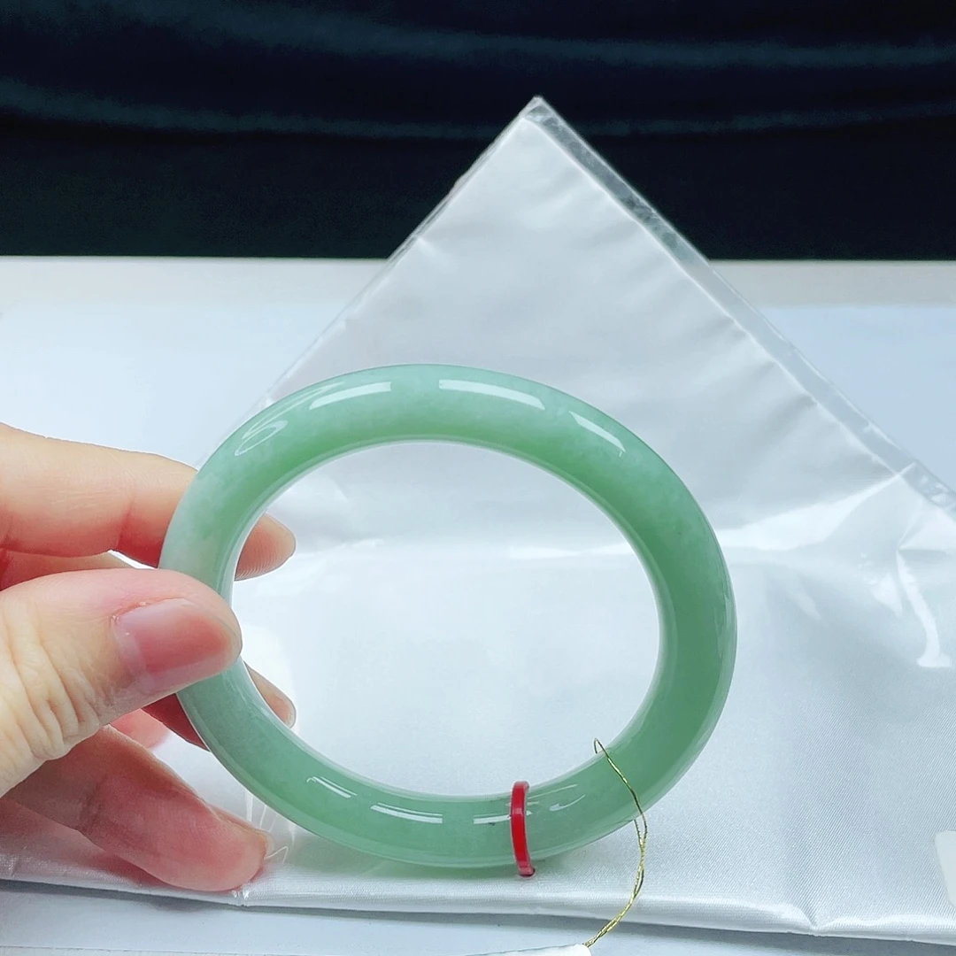 翡翠未镶嵌手镯56➕圈口圆条