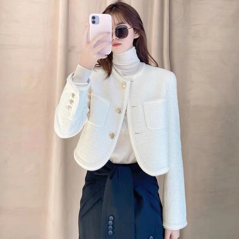 【通用】19-299秋冬大码外套上衣修身显瘦气质高雅