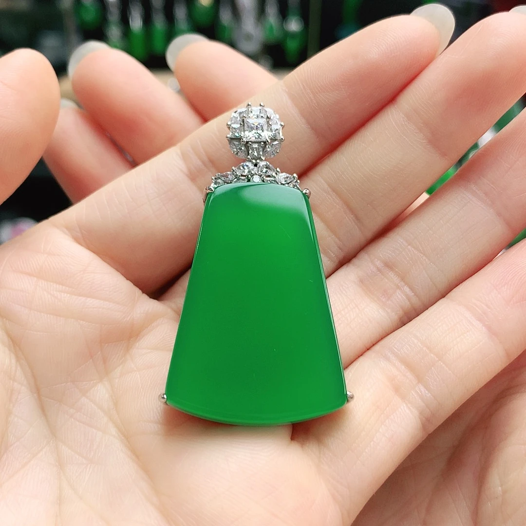 玛瑙/玉髓吊坠银S925镶嵌