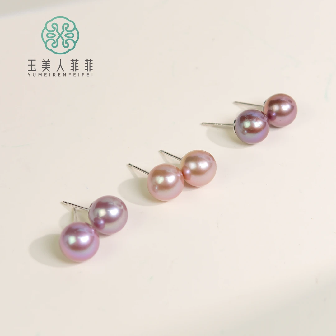 石惑珠宝~珍珠耳钉约9mm^多样性发一