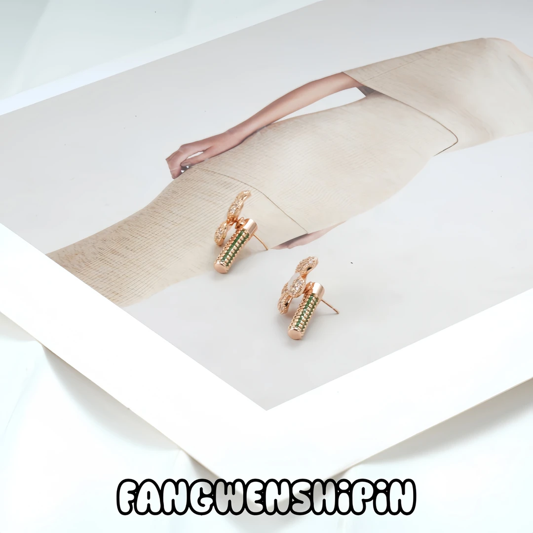 铜合金锆石耳饰 【镀K金】【925银针】耳环4593