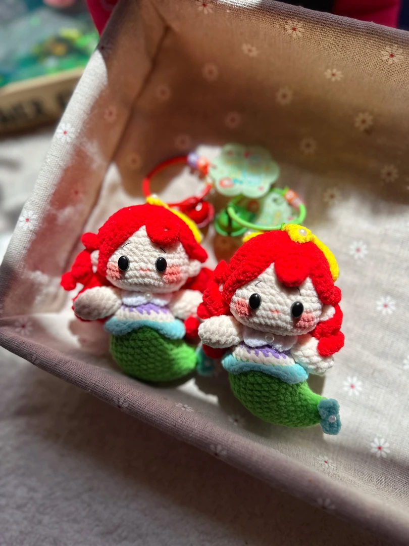 【美人鱼公主】成品毛线钩织DIY玩偶创意挂件.小可爱手作纯手工制作