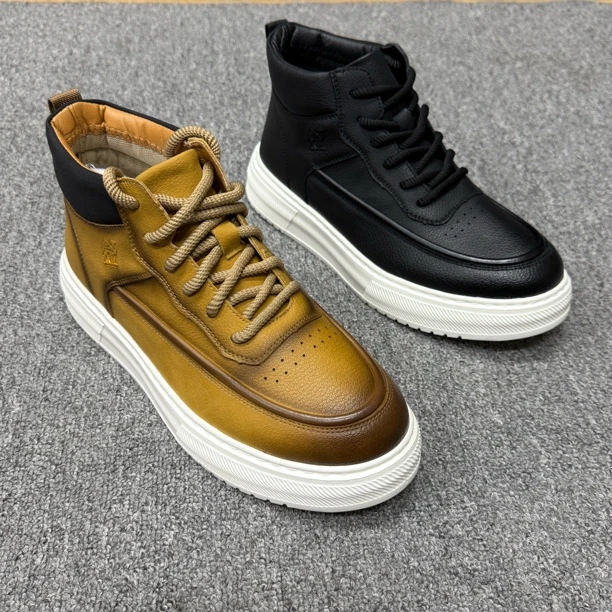 【Aysa男装】7101防滑百搭马丁靴素面男士中帮秋季时尚潮鞋轻便