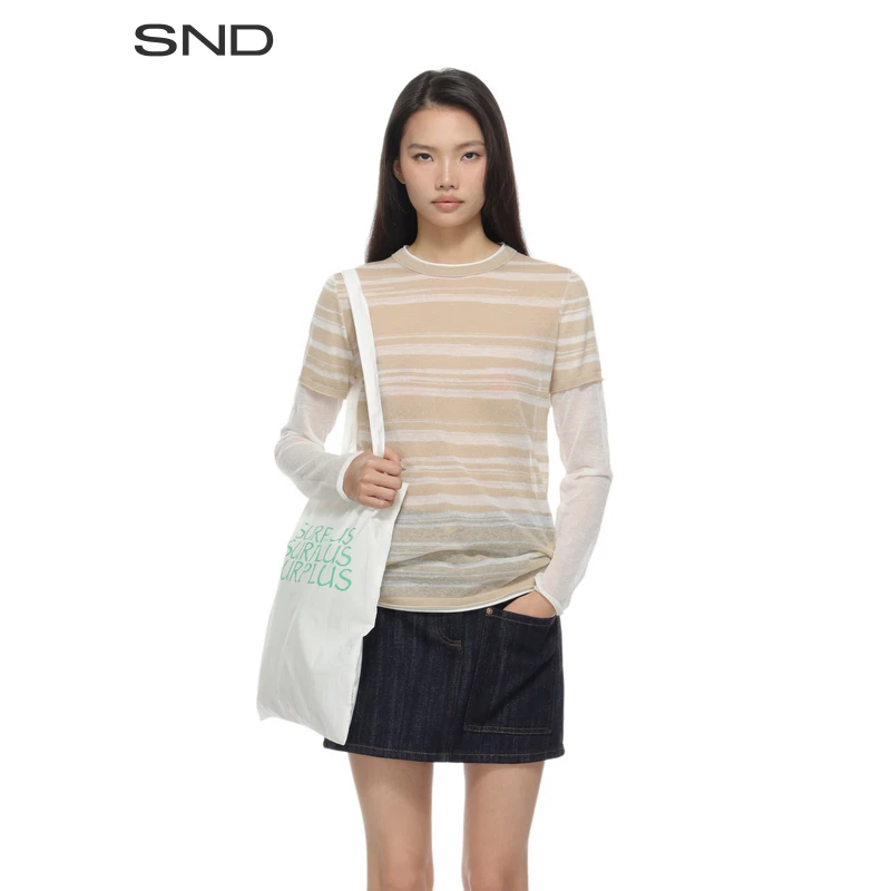 SND【IMMI设计师品牌】SND  SS25 ZZ假两件长袖上衣