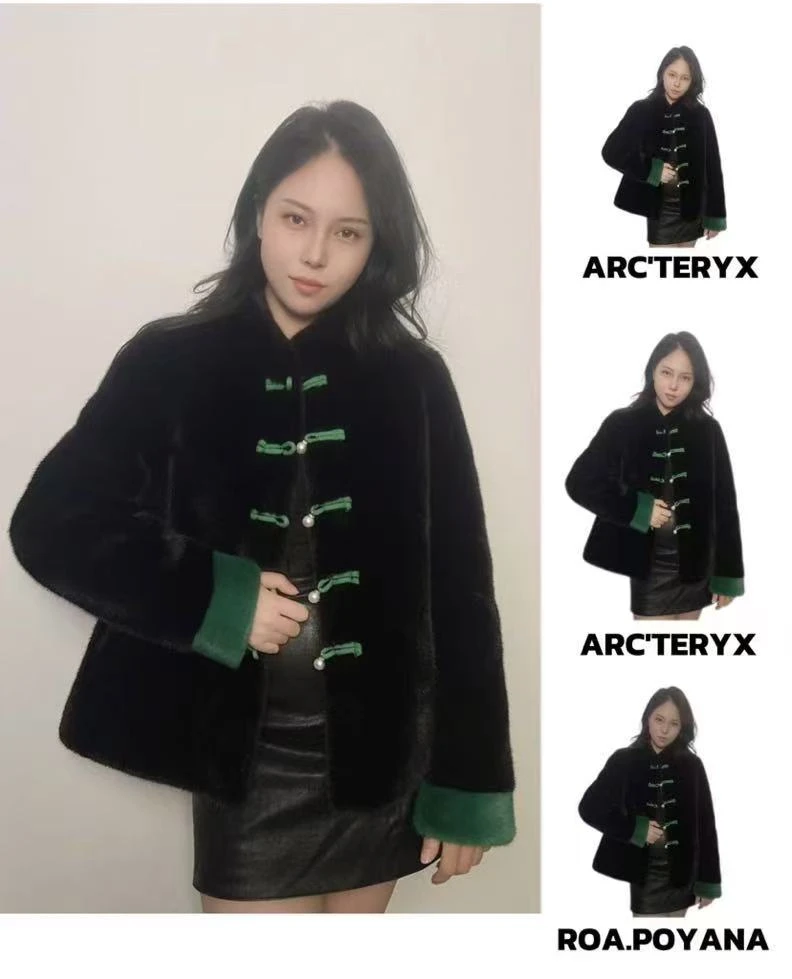 BAILISHIJIA/佰丽世家013国风民族风整貂短款外套中老年妈妈装