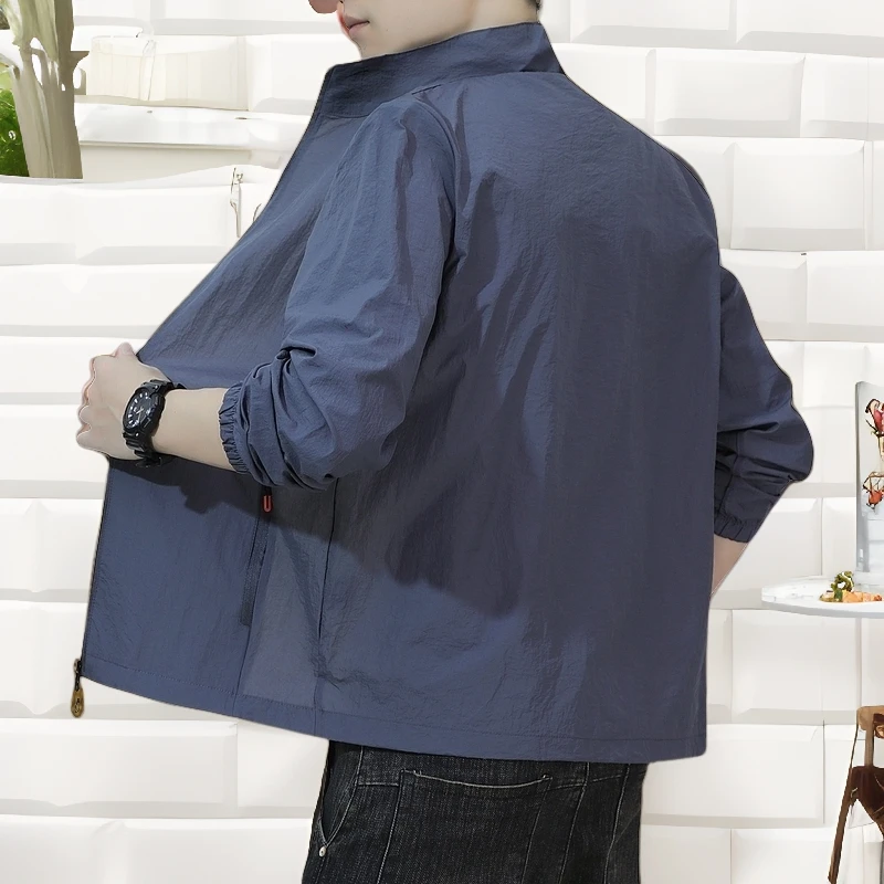 男款夏季透气立领户外运动休闲防晒衣男士户外旅行登山防晒服外套