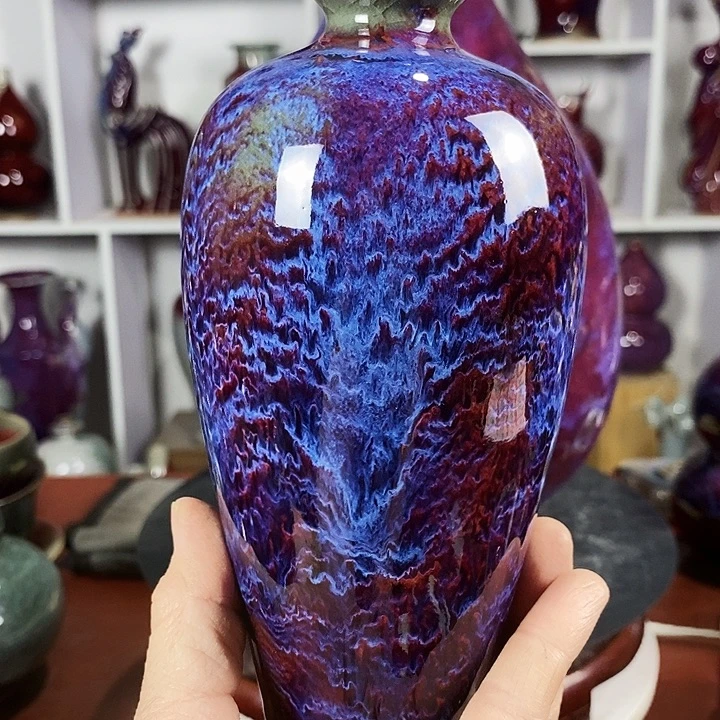 瓷片尚峰钧作品梅瓶