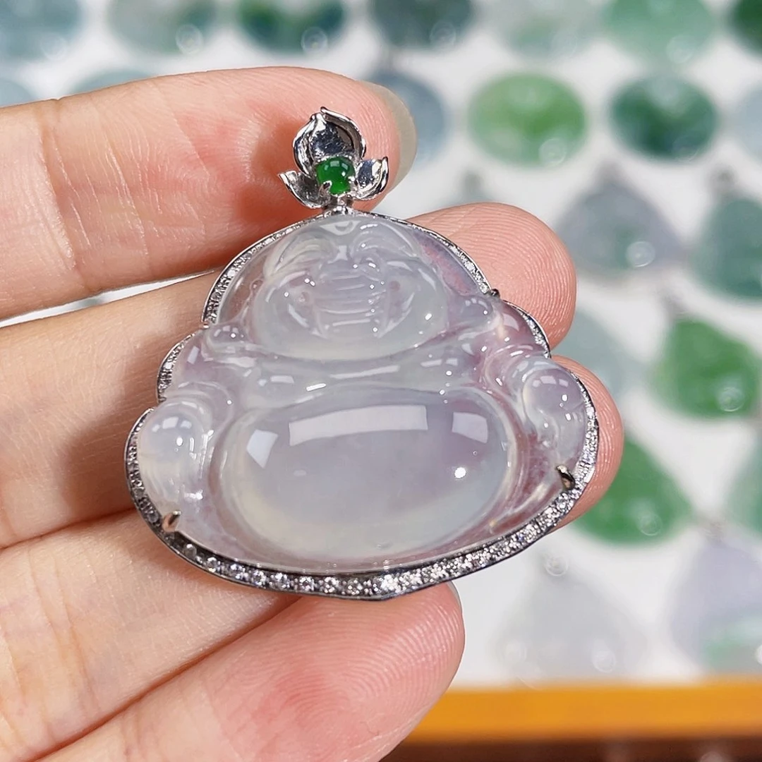 颈饰18K金镶嵌翡翠吊坠