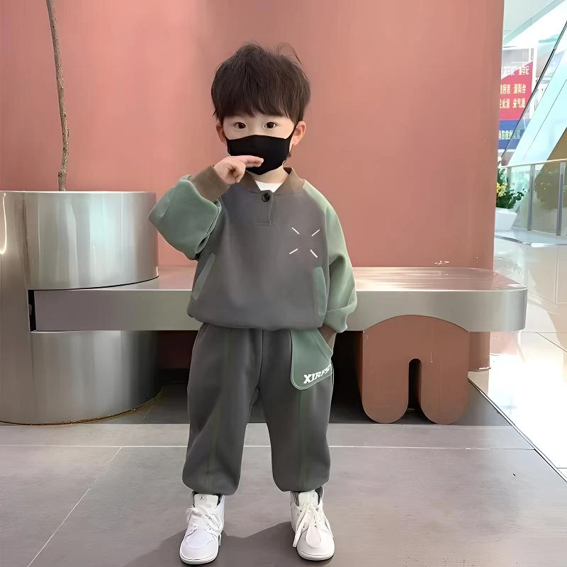 男童卫衣套装春秋款2025新款两件套中小童时尚休闲运动韩版洋气潮