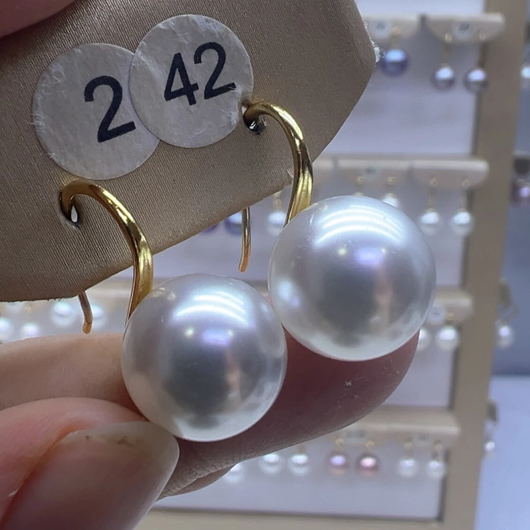 银S925镶嵌淡水珍珠耳饰