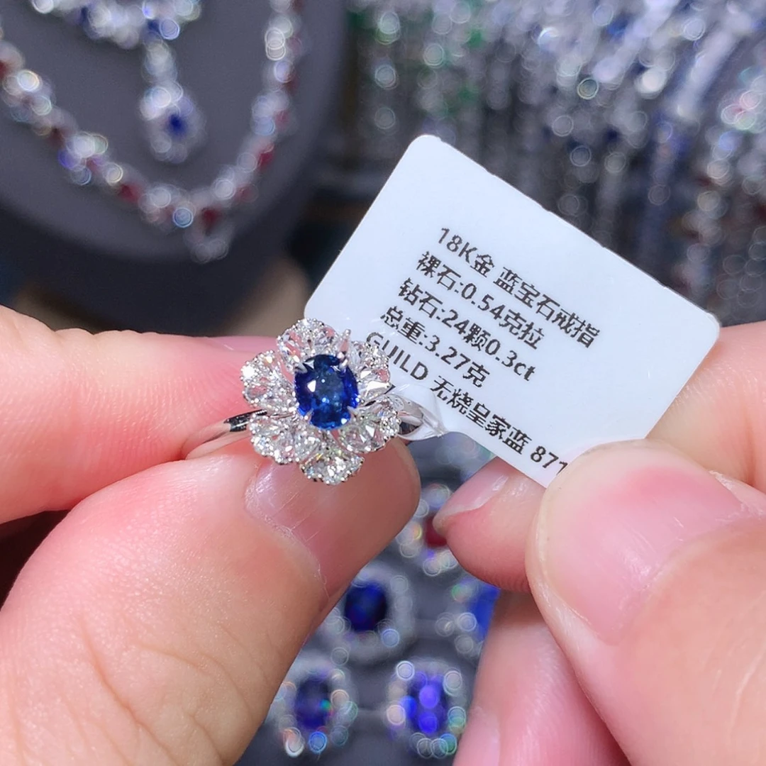 【闪购商品】蓝宝石戒指18K金镶嵌