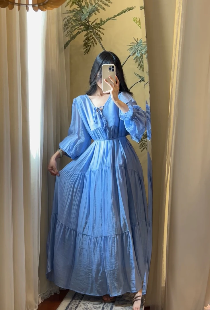 【ROUROU】白茶庄园｜温柔风清冷超仙女氛围感减龄气质温婉连衣裙