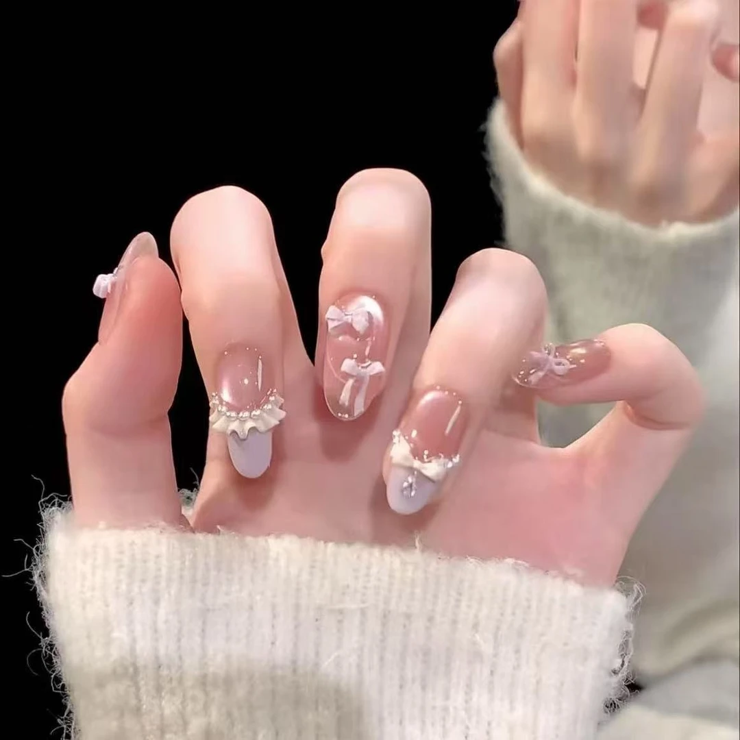 【芋泥一起】新款猫眼手工穿戴甲甜美美甲10片（无收纳盒）