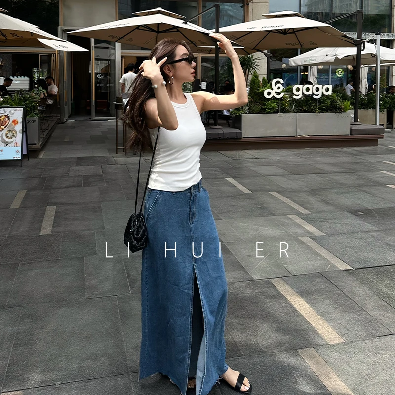 LiHuiEr李慧儿【里斯多明夏】2025高级气质小众夏季女牛仔半身裙DQ1