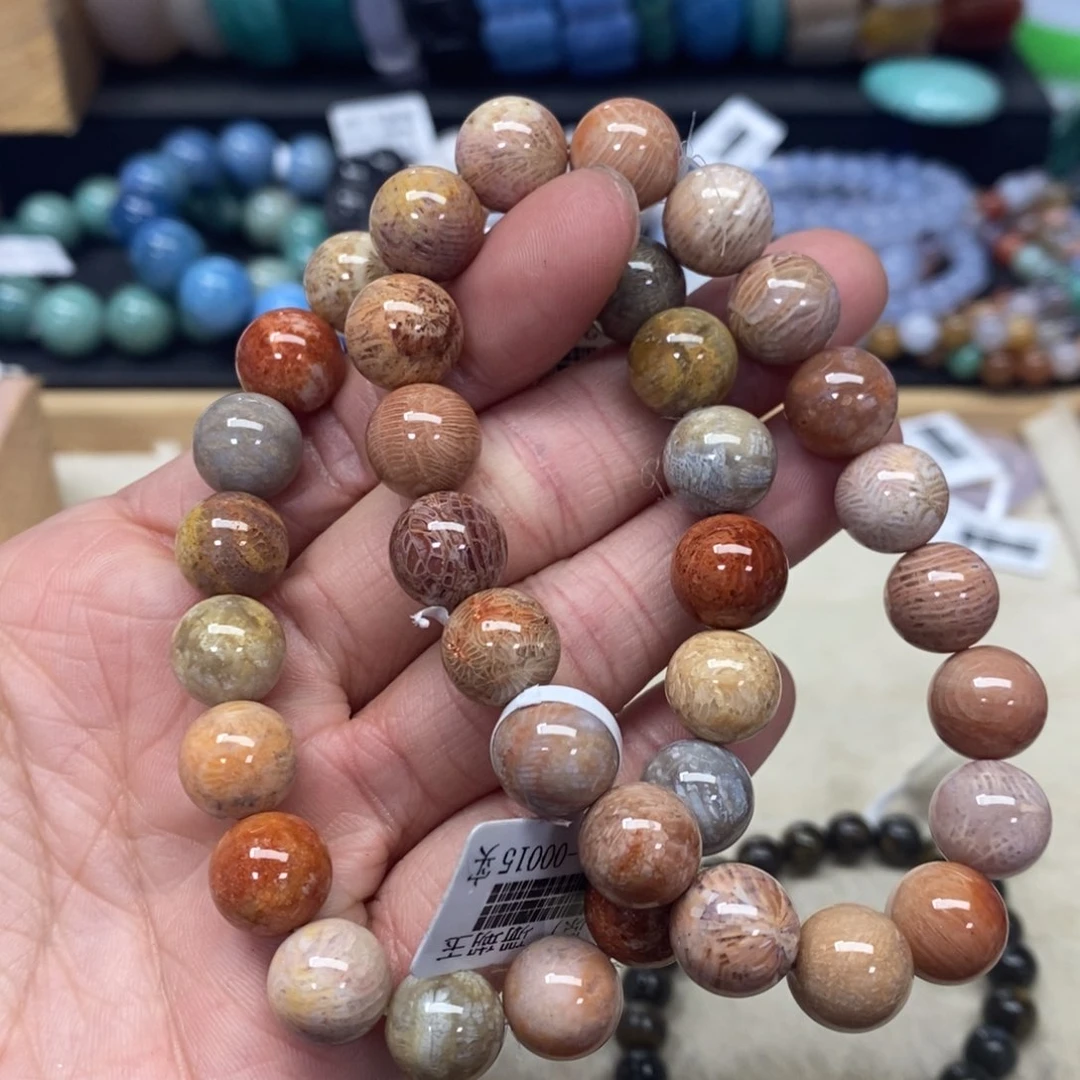 硅化珊瑚（珊瑚玉）手链未镶嵌113