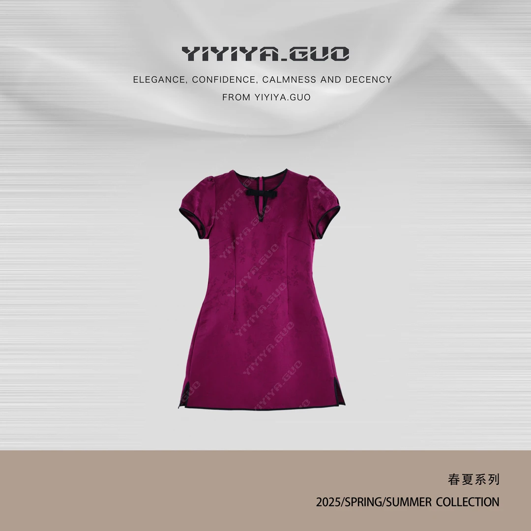yiyiya.Guo艺艺吖休闲时尚百搭提花短袖裙子1743SS52