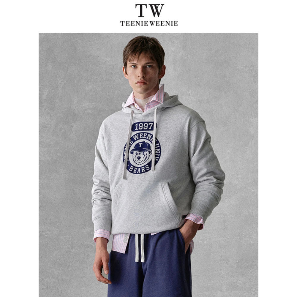 【小熊出没粉丝专享】TeenieWeenie小熊男装宽松落肩连帽套头卫衣