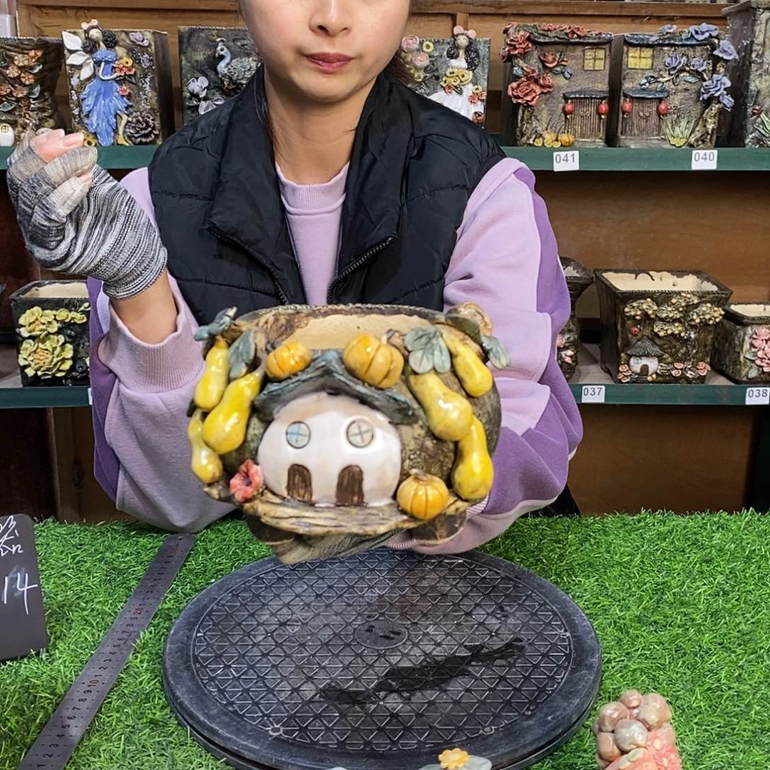 红陶青藤花器多肉花盆