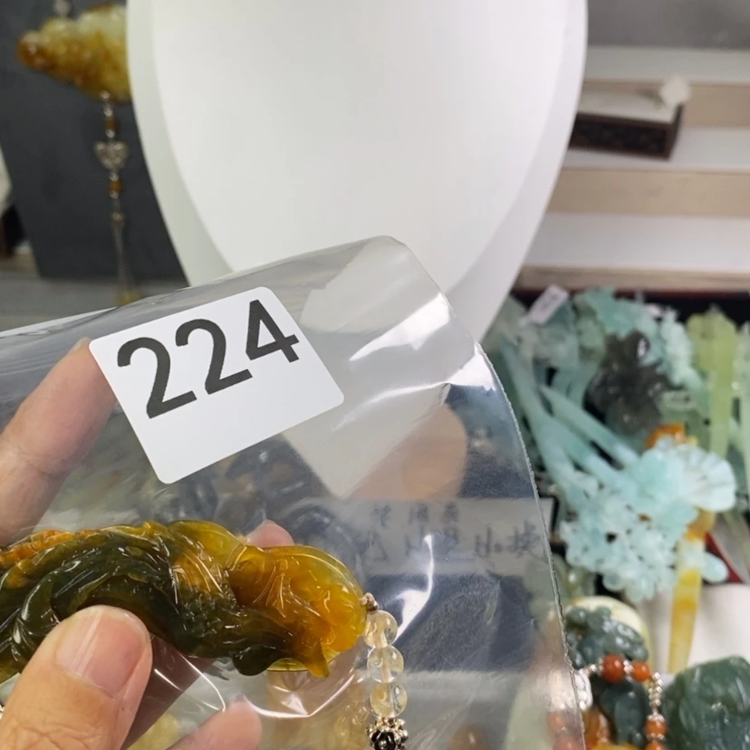 【闪购商品】岫玉发饰未镶嵌风***心